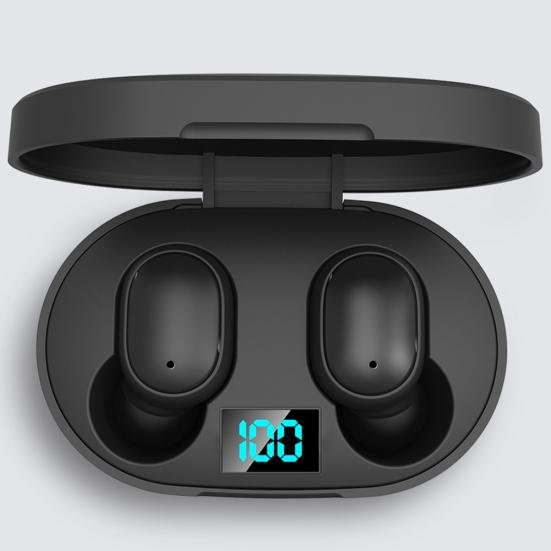 E6S Wireless 6D Stereo V5.0 Bluetooth-compatible In-ear Earbuds Sports Earphones with Mic