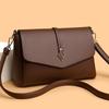 Women's Elegant Brown Faux Leather Shoulder Bag Practical Daily Crossbody Bag Stylish Flap-Closure Shoulder Bag