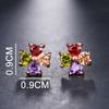 Colorful Cubic Zirconia Long Drop Earrings, Luxury Geometric Crystal Earrings, Elegant Evening Party Jewelry Gift