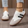 TUINANLE Sapatos femininos respiráveis PU tênis casais casuais antiderrapante plataforma de embarque sapatos