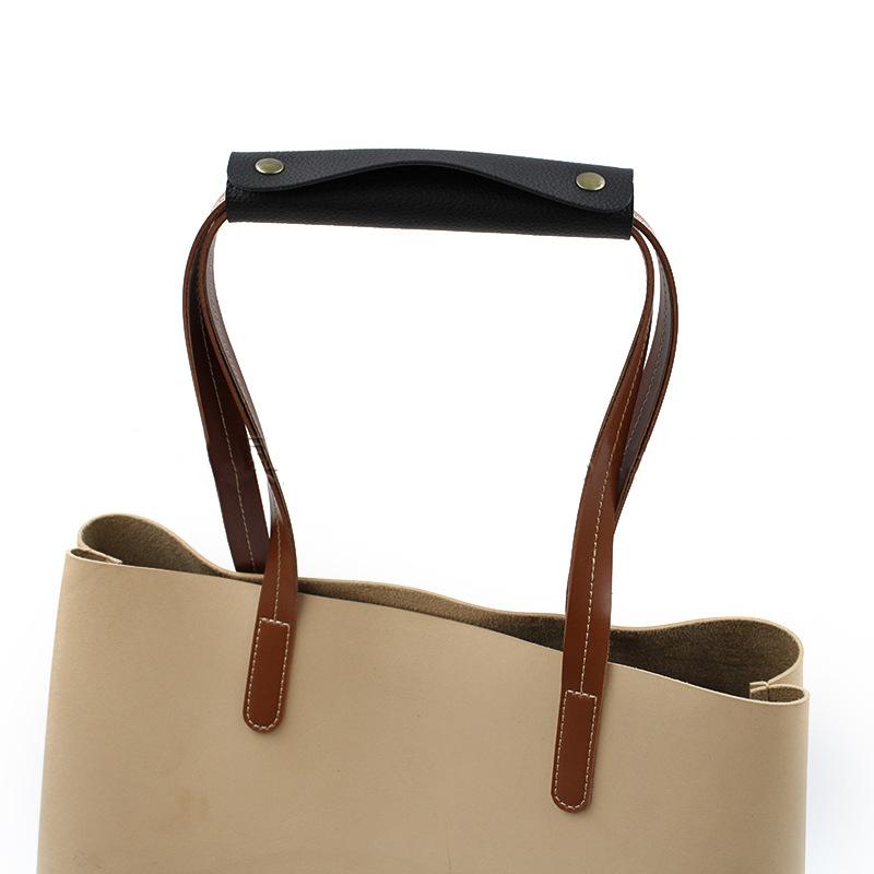Soft Leather Handbag Handle Wrapped Luggage Luggage Grip Protector Shoulder Bag With Anti-Scuff Padded Lid Bag Accessories