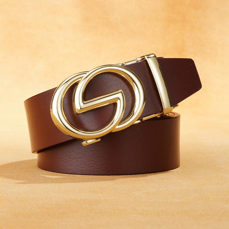 

Мужской ремень в стиле ретро, деловой ремень с автоматической пряжкой, высококачественные брюки для молодежи и людей среднего возраста 130cm