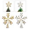 Glitter Christmas Tree Top Star Wrought Iron LED Ornament for Party Venue Outdoor Holiday Decor