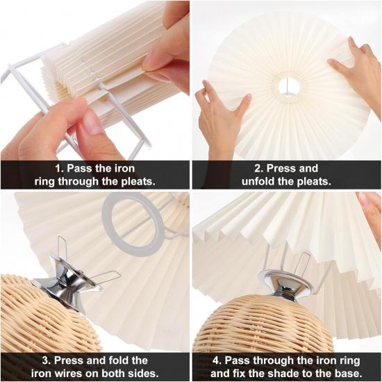 STOBAZA Bedside Table Lamp for Bedroom, Bedside Lamps for Nightstand with Pleated, Rechargeable Desk Reading Light for Living Room Kids Room Dorm