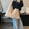 Winter Solid Color Fluffy Shoulder Bags for Women Large Capacity Ladies Furry Handbags Tote Portable Plush Hobos Underarm Bag