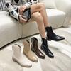 Mode Nouvelles Automne/hiver Confort Rétro Talon Carré Chunky Modèle Bottines Mode Talons Carrés Pointus Décontractées Rehaussantes Bottines Femme