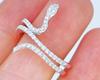 Sparkling Diamond Micro-Inlaid Zircon Women'S Snake Ring, Personalized Creative Ring Jewelry