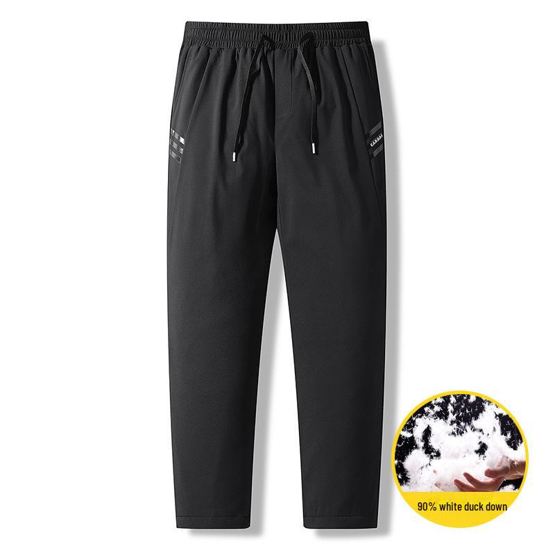 Pánské voděodolné zimní kalhoty s prachovým peřím z bílé kachny - Silné, hřejivé, odolné proti oleji, ideální pro venkovní aktivity na severovýchodě
