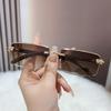 Fashion Cheetah Retro Sunglasses Ocean Lens UV400 Rimless Shades Clear Sun Glasses for Women & Men