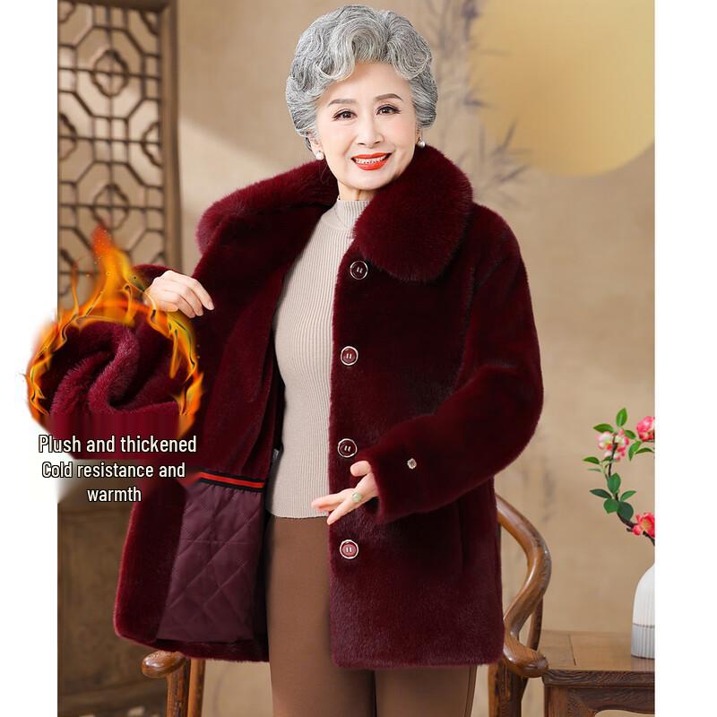 

Pasite Women s Faux Mink Fur Winter Coat 4XL