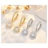 Sunflower Shaped 925 Silver Needle Gold Plated Zircon Earrings For Women
