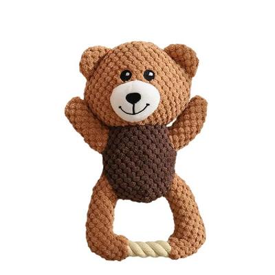 Lalapet Dog Tug Play Toy Doll Squeaky, 1 Pc, Teddy Bear