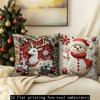 Christmas Pillowcase: Reindeer, Snowman, Santa Claus and Christmas Tree Pattern New Year Home Decoration 2d Flat Printing