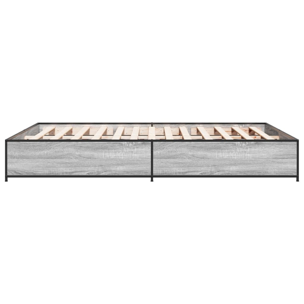 Grey Sonoma Bed Frame 120 x 190 cm Particleboard and Metal