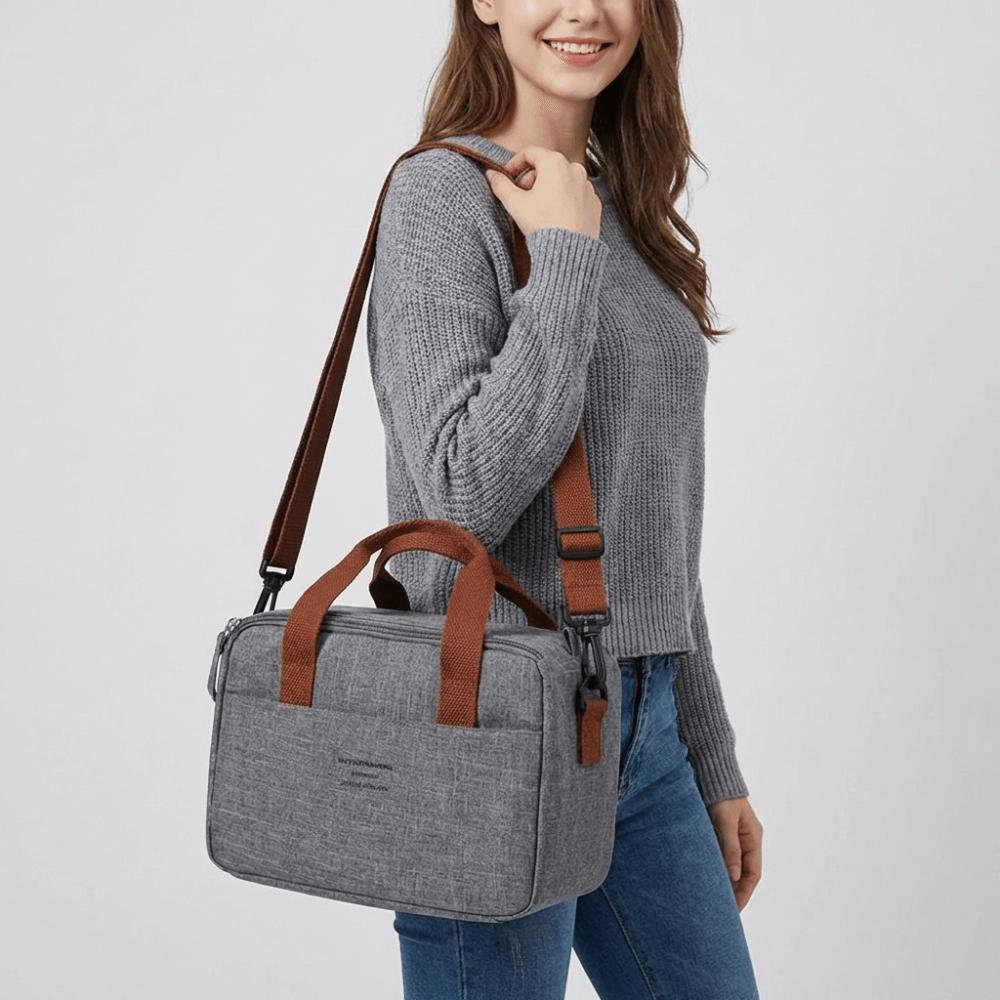 Solid Color Portable Lunch Bag Oxford Cloth Large Capacity Aluminum Foil Lunch Bag Picnic Cooler Bags with Handle