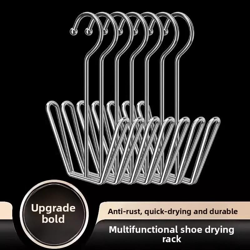 Multifunktionales Schuhregal aus Edelstahl Artefakt Schuhregal Einlegesohlenhaken Heim Balkon Schuhtrockner