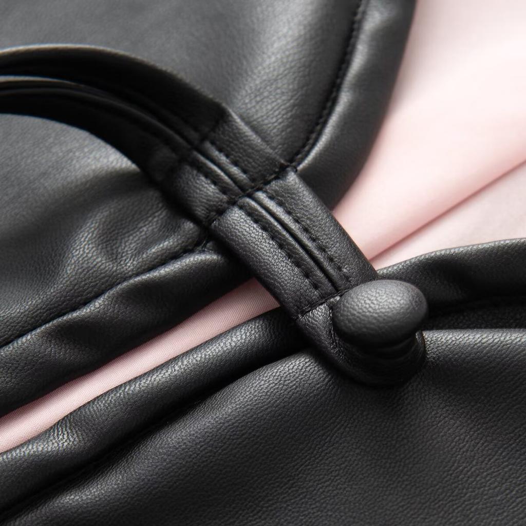 Autumn new, fashionable temperament new Chinese buckle loose round neck shoulder jacket
