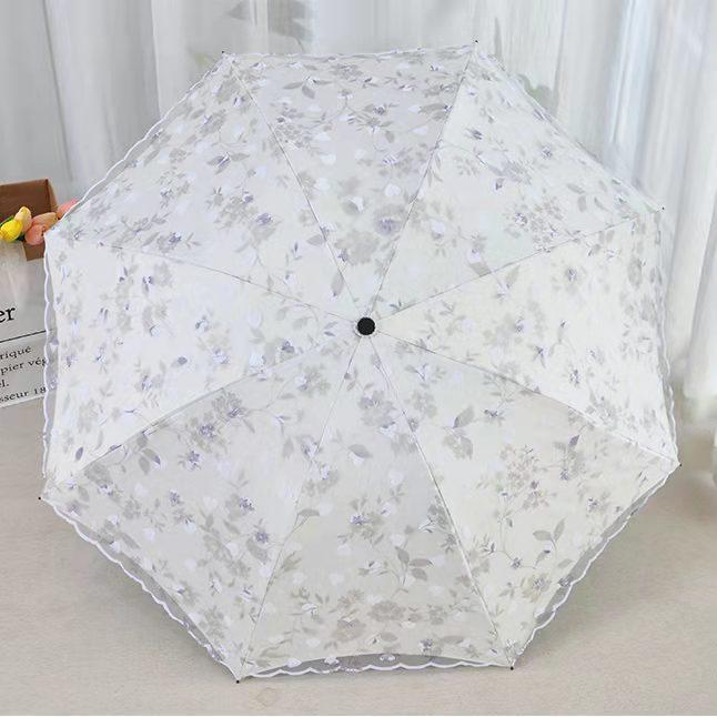 Umbrella lace with UV protection for women, parasol pocket windproof, waterproof, sun and rain, travel  umbrella for women