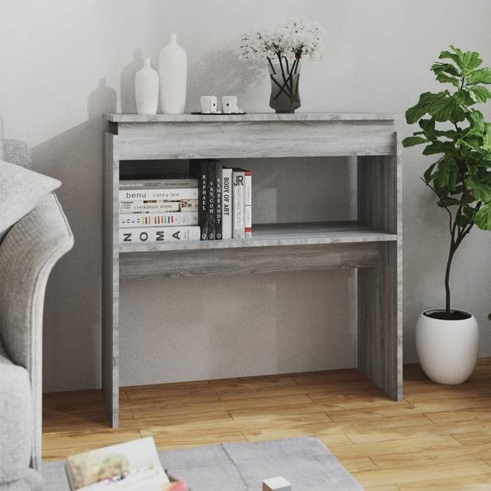 VidaXL Console Table Sonoma Grey 80x30x80 Cm Engineered Wood 815217