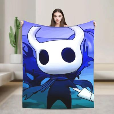 Japanese Anime Hollow Knight Warm Plush Throw Blanket for Kids and Adults Aesthetic Flannel Bedspread for Sofa Bed Cover Outdoor