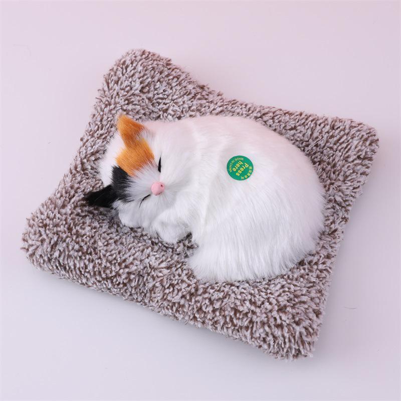 Simulated Kitten Meow Bamboo Charcoal Deodorizing Plush Cushion for Car & Home Decoration