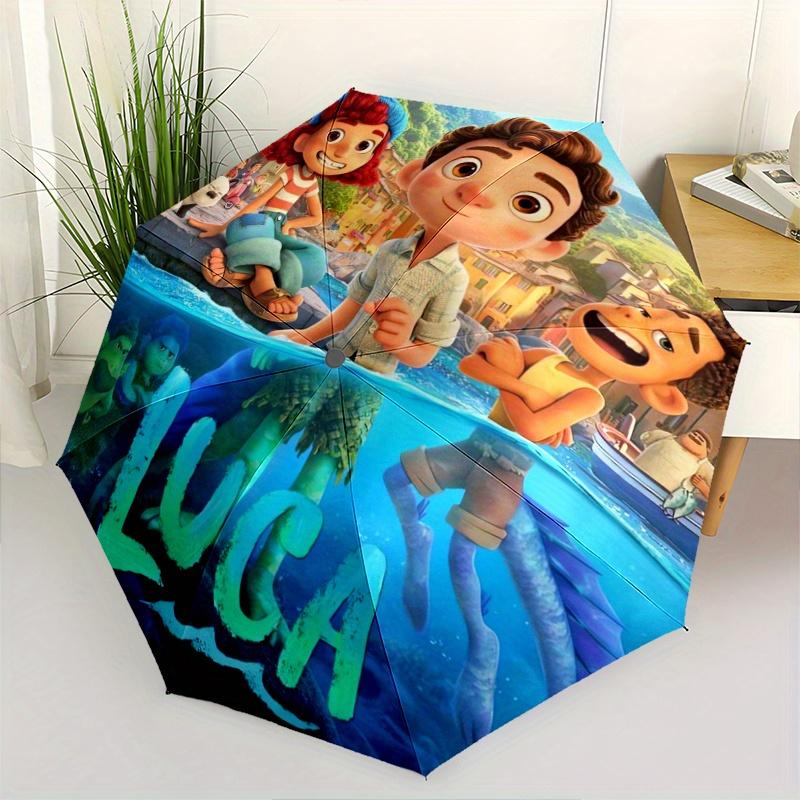 

Luca s Adventure Automatic Opening and Closing Cartoon Umbrella - Small Umbrella Suitable for Various Occasions, Portable 3-Fold Small Umbre