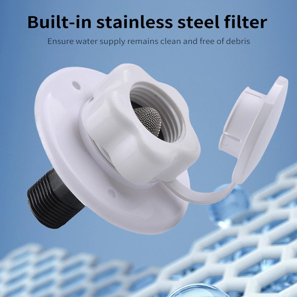 RV City Water Inlet with Check Valve One-way  Thread Diameter 19mm G1/2inch Suitable for RV Motorhome Camper-Ensure the Cleanliness of Water Quality