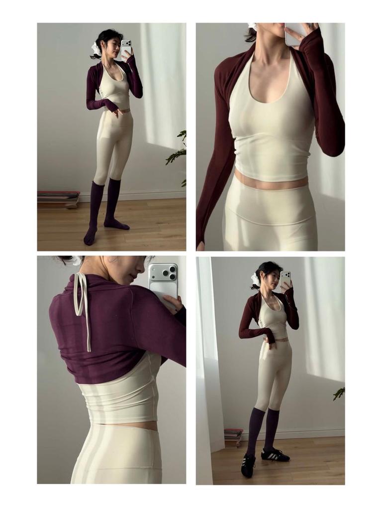 Women's Long Sleeve Yoga Shawl - Perfect for Autumn/Winter Workouts