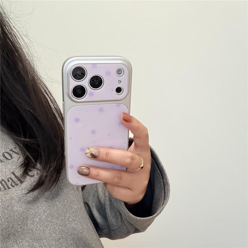 Light Purple Star iPhone 17Pro Case - Drop-Proof, Stylish Korean Design for iPhone 14/15/16PM/17Pro