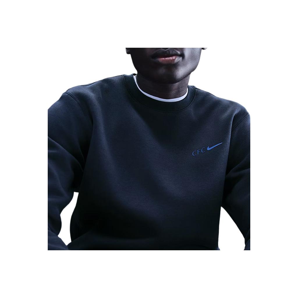 Nike Club Chelsea Futbol Kulübü Sade Yumuşak Bisiklet Yaka Uzun Kollu Sweatshirt Erkek sweatshirt HQ1478-451