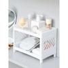 Minimalist Desktop Double-Layer Organizer Rack Household Polymer Restroom Small Stationery Organizing Pure White-colored Versatile