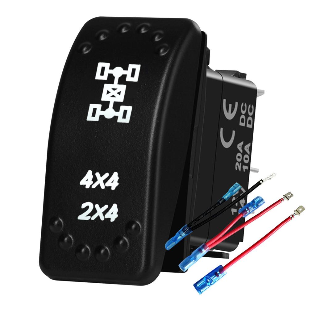Waterproof White LED Rocker Switch for Light Bar Spot Lights 5P/7P ON-OFF-ON 12V/24V Heavy Duty for Car Boat Truck SUV 4x4 Hilux