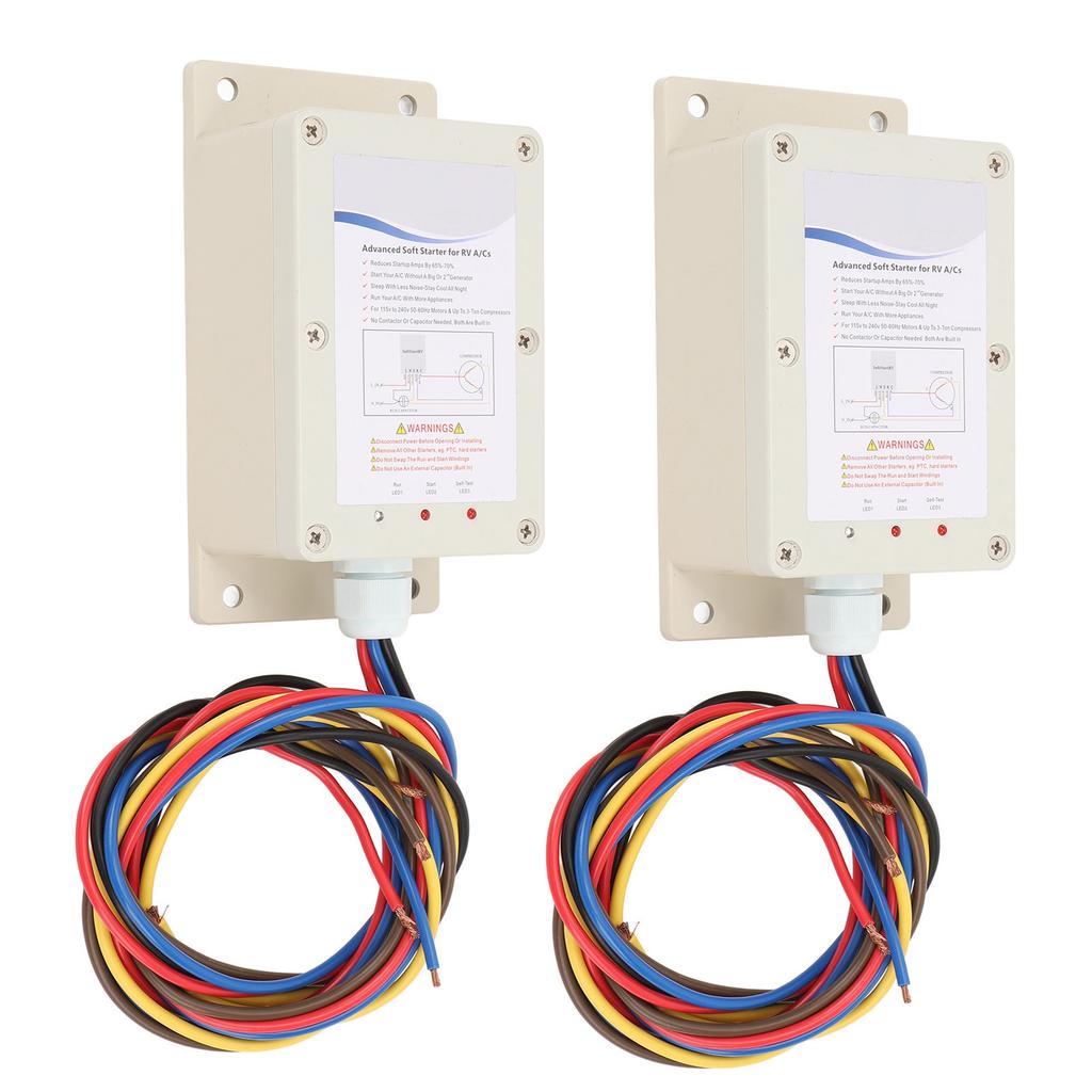2PCS Soft Start for RV Air Conditioner Easy Start with Small Generator Water Resistant SSRV3T RV AC Soft Start Kit for
