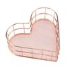 Rose Golden Heart Shape Storage Basket Heart Shaped Metal File Storage Basket  Household Use