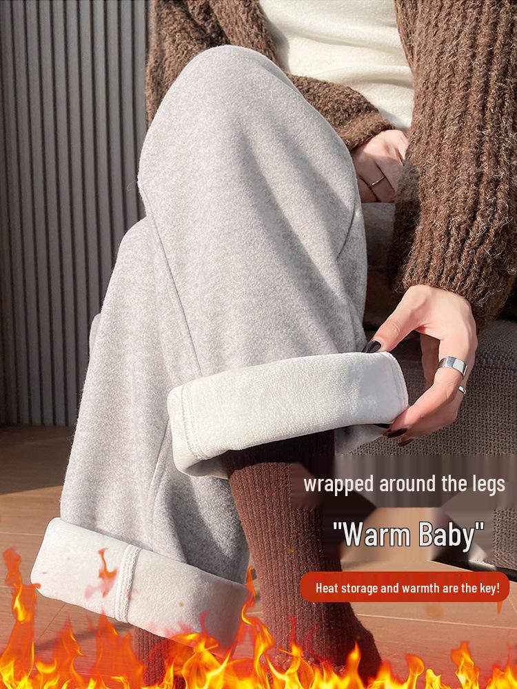 Pantaloni Harem Skinny da Donna a Vita Alta in Lana, con Velluto Interno, Ispessiti, Corti 8/9, Pantaloni Versatili per Completo Autunno/Inverno.