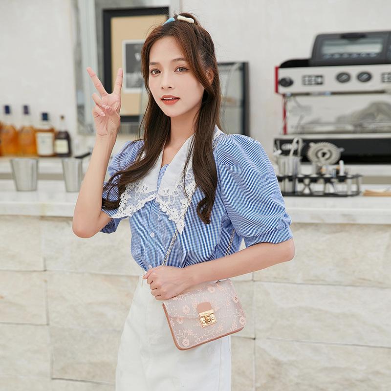 Spring New Product Fashion Lace Small Square Bag Casual Mobile Phone Bag Mini Women's Bag Chain Bag