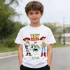 Cotton Short-sleeved Children's Toy Cartoon Print Boys'sports Shirt for Ages 1-12, Casual Top Summer T-shirt with Cartoon Design