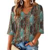 Women's Floral Print V-Neck Blouse Lightweight for Spring and Summer