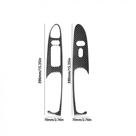 2Pcs Carbon Fiber Interior Door Control Cover Trim For Ford Mustang 2001-04