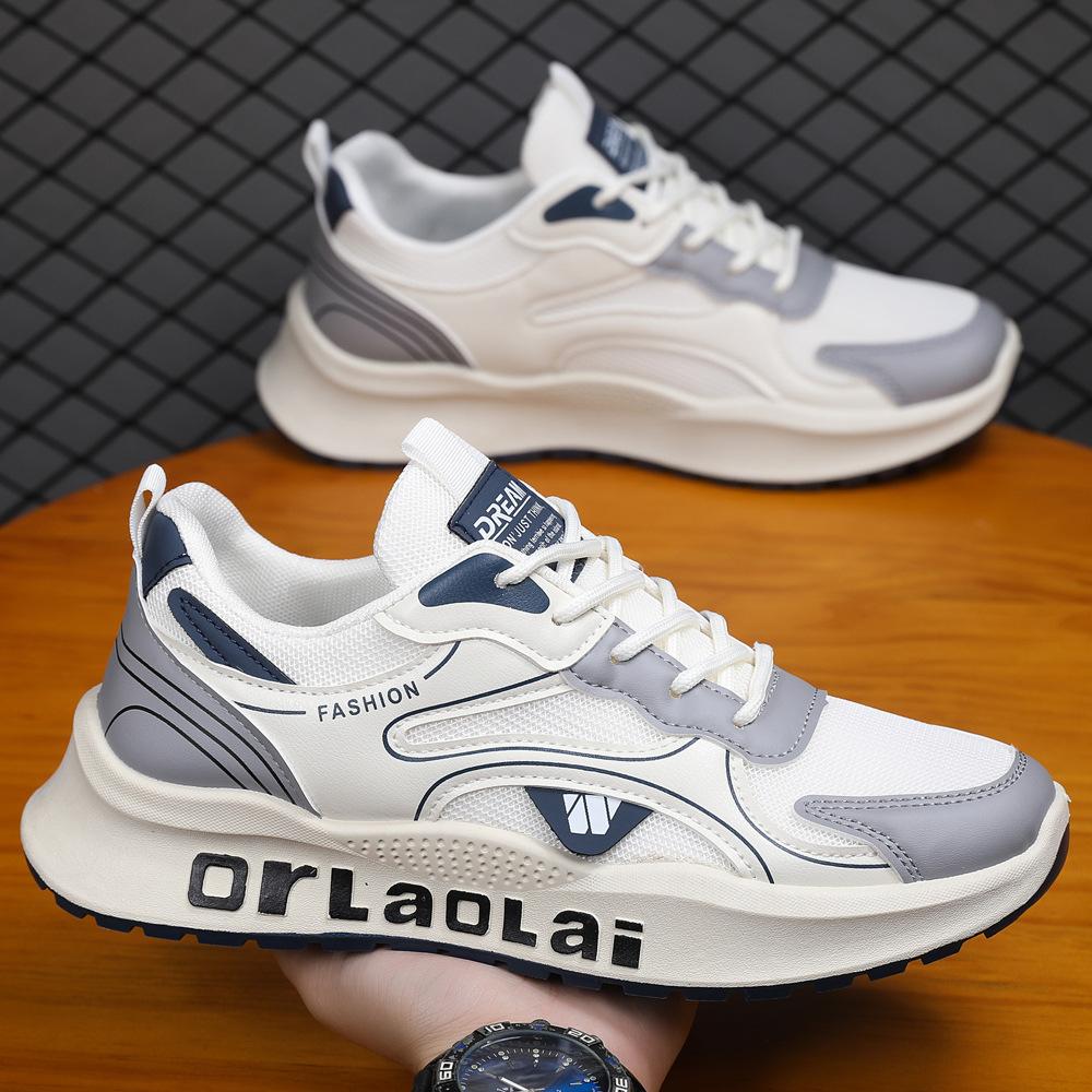 Sports shoes summer breathable fly-woven shoes men's soft-soled casual mesh shoes trendy versatile youth running shoes