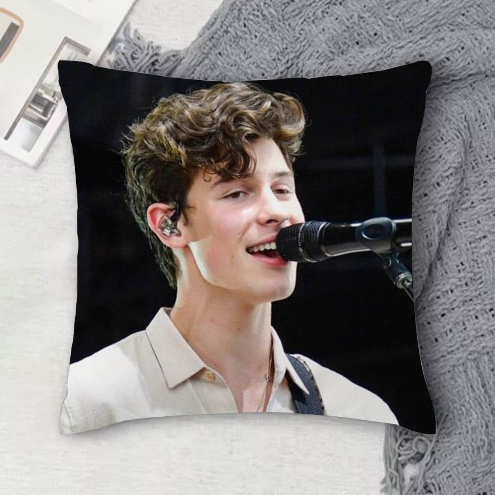 SShawn Mendes Doublesided Printed Square Decorative Cushion Cover for Sofa Living Room Home Decor