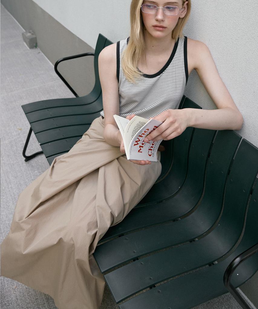 Sigreat Drape Wrap Skirt_Beige