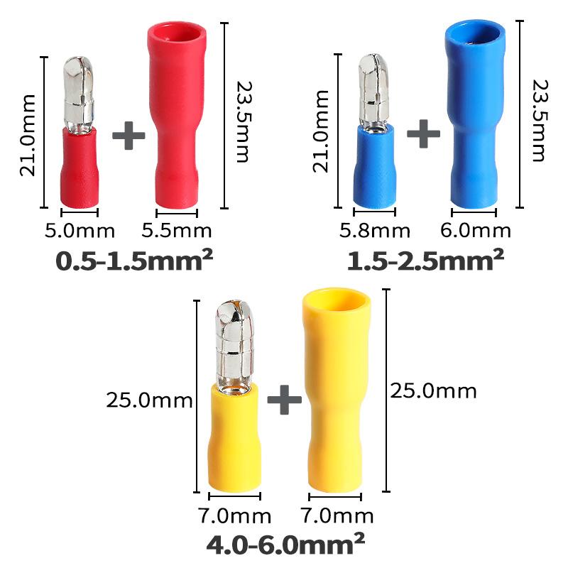 

10/30PCS кулясті електричні дротяні з єднувачі для швидкого зрощування кабелю або мотоциклетної та автомобільної проводки ізольовані обтискні клеми 10pairs червоний
