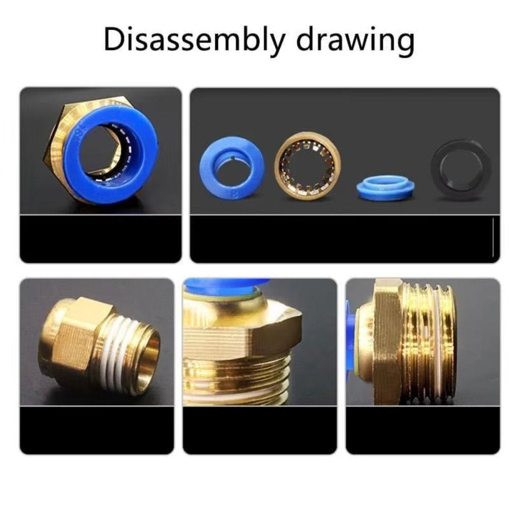 High Quality Brass Pneumatic Fitting PC 4 6 8 10 12MM Multi Size Air Connector Pipe Quick Connectors Pneumatic Systems