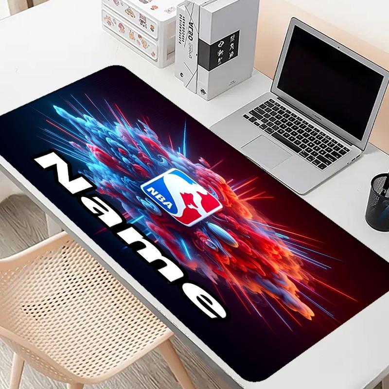 Custom Name Personalized NBA Pattern Mousepad, Laptop PC Desk Mat, Decorative Desk Mat for Home Keyboard Pad Gift