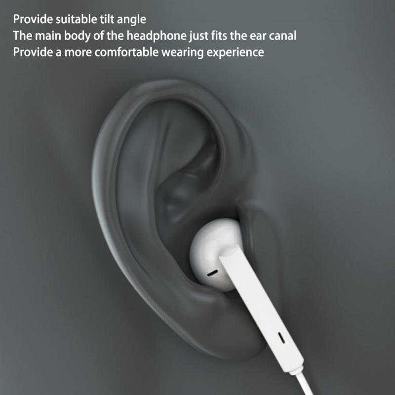Semi-in-ear Kablet Headset Type-c Interface Kobberring Højttaler Med Mikrofon Kompatibel Til Huawei