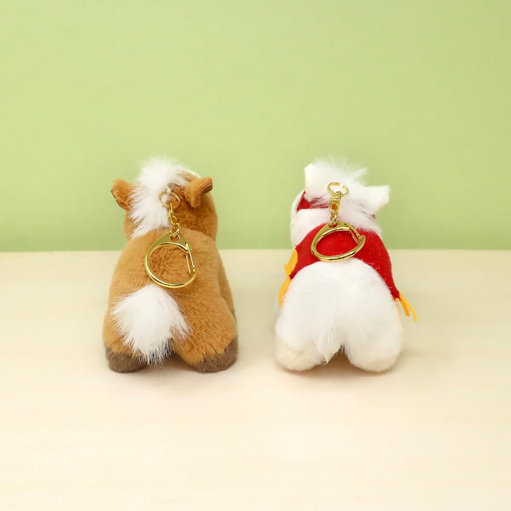 Naito Design Institute Zodiac Pocha Horse Year of the New Reiwa 8 Keychain, Brown, 2026, Horse, Year,