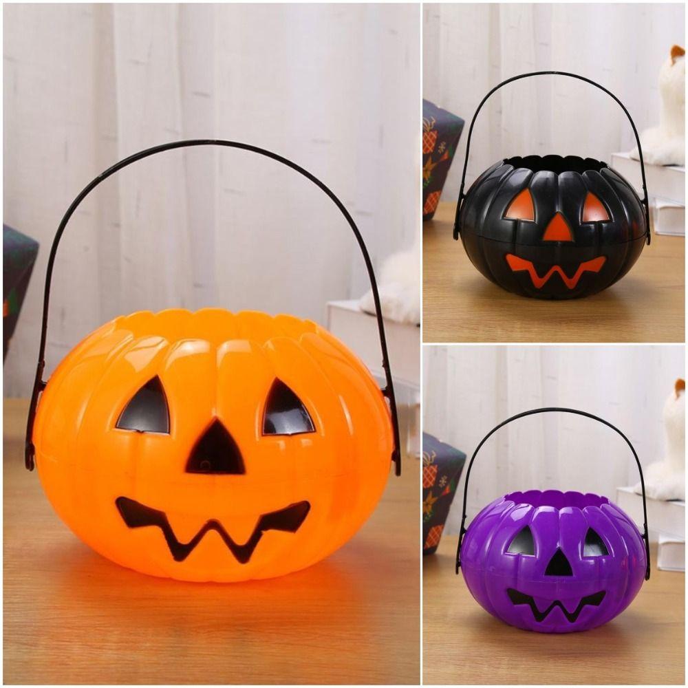Candy Buckets Mini Pumpkin Handheld Bucket Pumpkin Candy Buckets  Costume Christmas Party