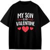 T-shirt « Maman Papa Saint-Valentin Mon fils est mon Valentin » pour garçons, filles et ados - Cadeau inspiré des animés