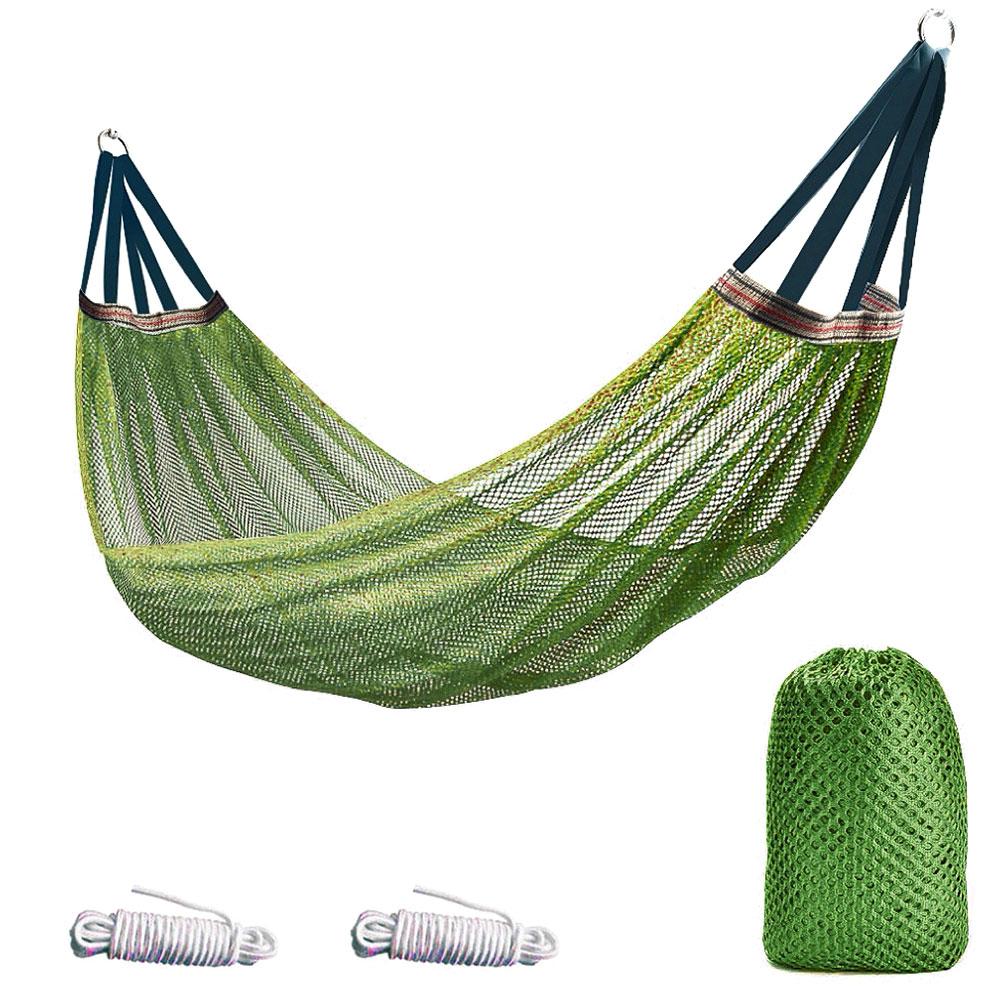 Hickened Rope Hammock Garden Outdoor Mesh Hammock Portable Simple Hammock Hanging Bed Double Outdoor Hammock with Bag